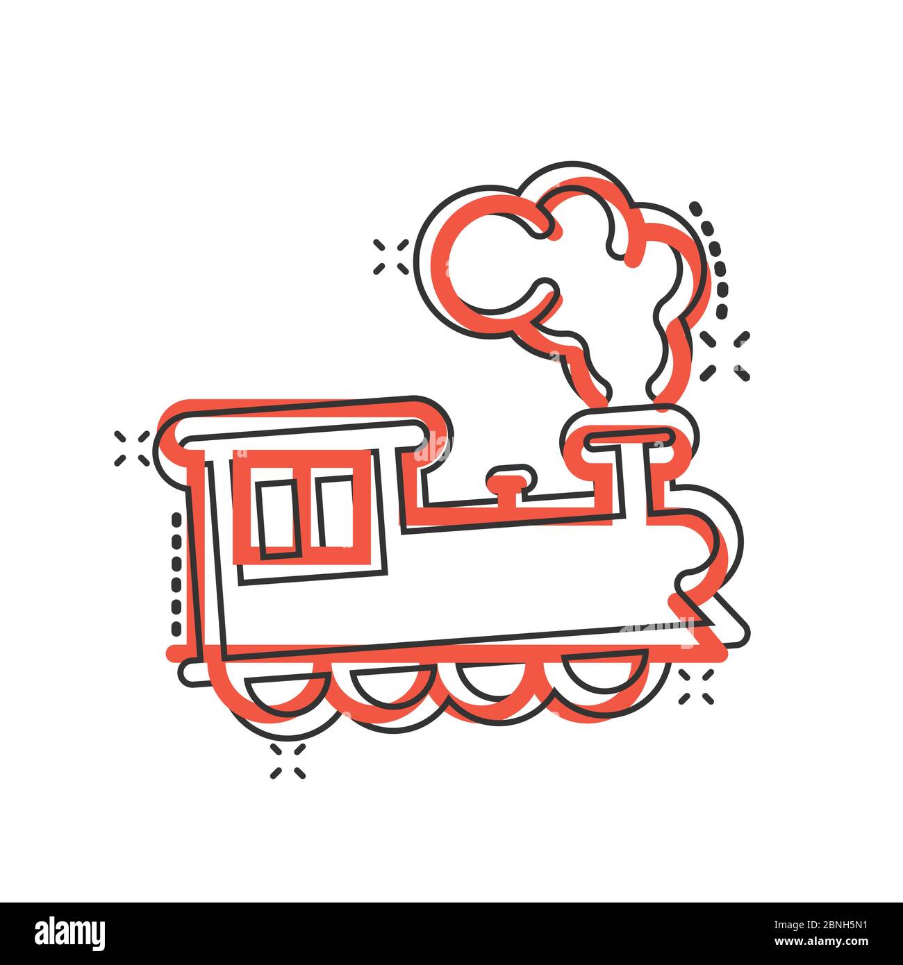 Metro icon in comic style. Train subway cartoon vector illustration on ...