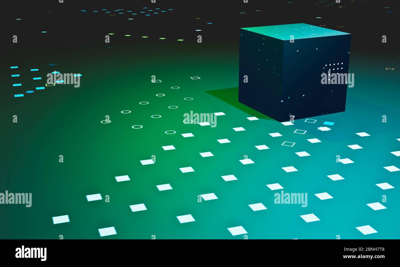 Modern big data and cryptography communication technology concept. 3D ...