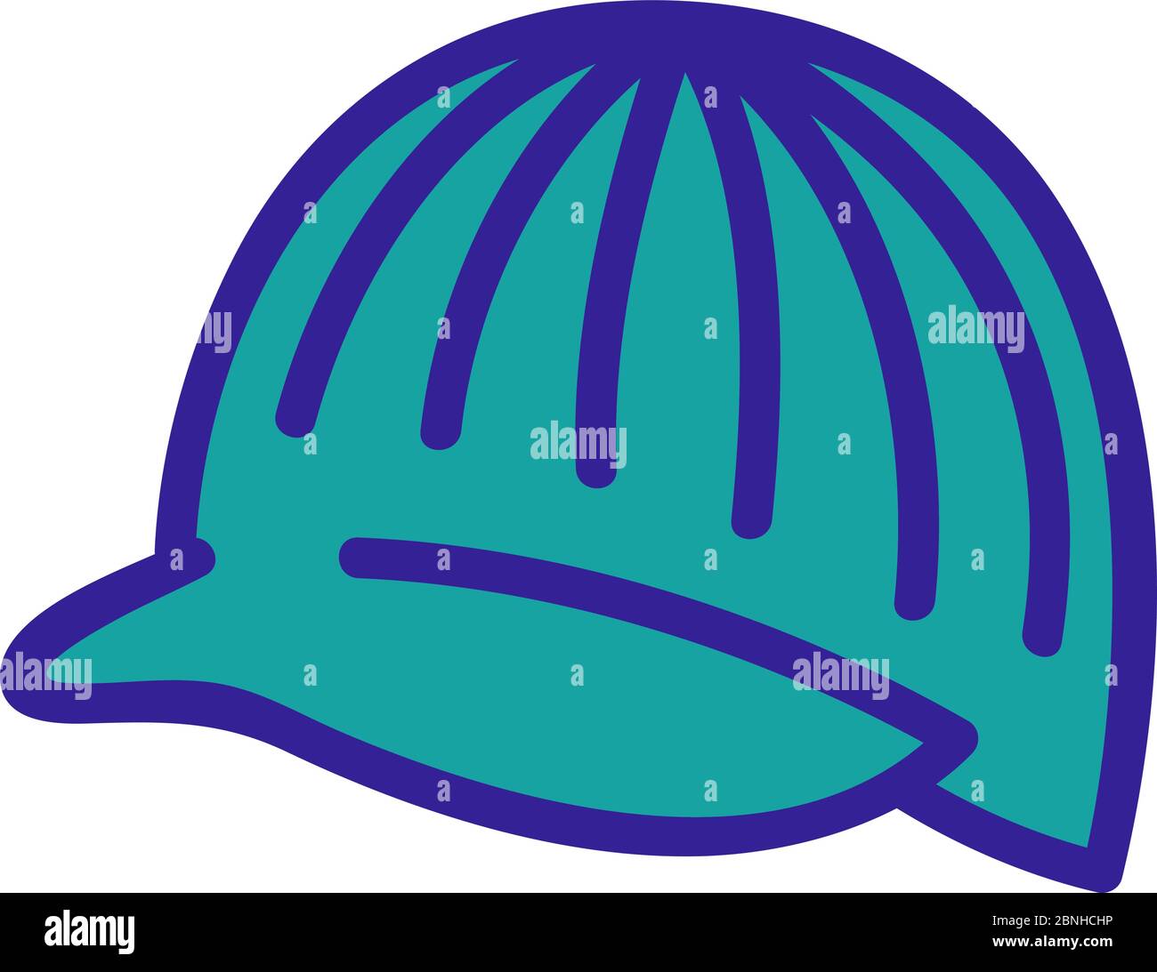 hat cap with visor icon vector outline illustration Stock Vector Image