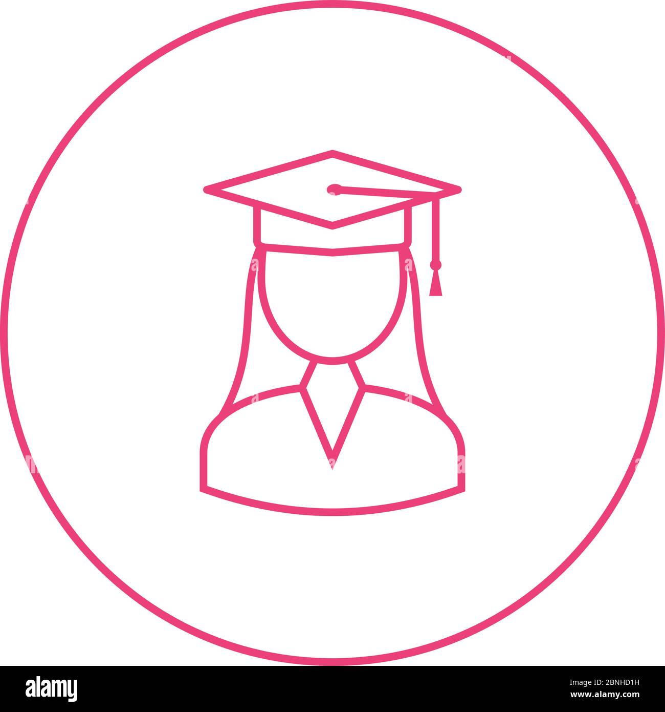 Beautiful Female Student Line Vector Icon Stock Vector Image & Art - Alamy
