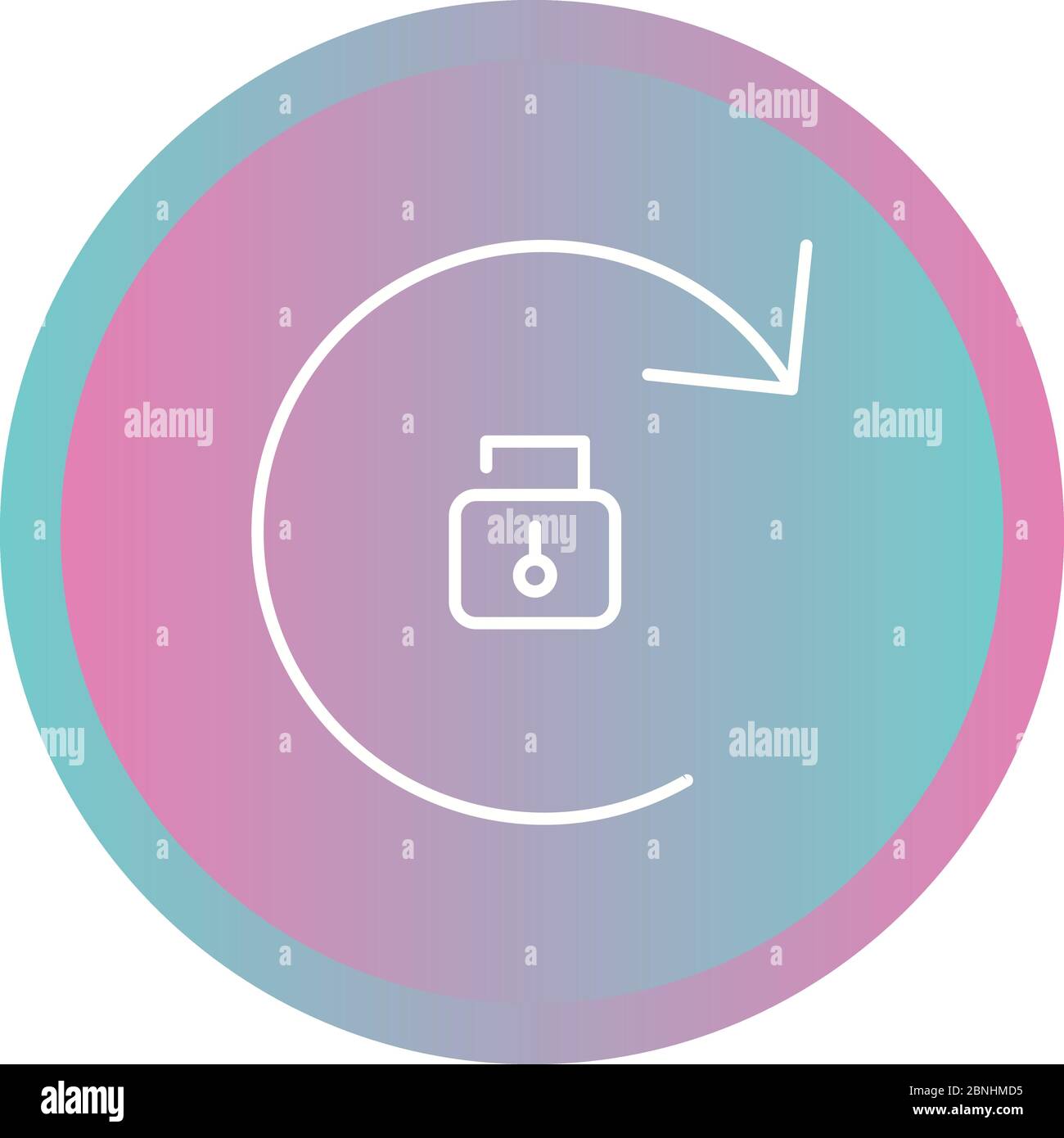 Beautiful Rotation Unlocked Line Vector Icon Stock Vector