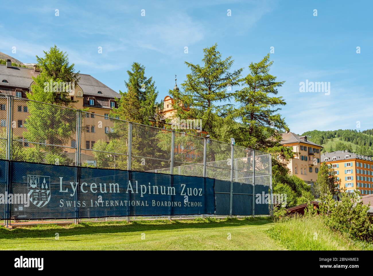 Lyceum Alpinum Swiss International Boarding School Zuoz, Grisons, Switzerland Stock Photo