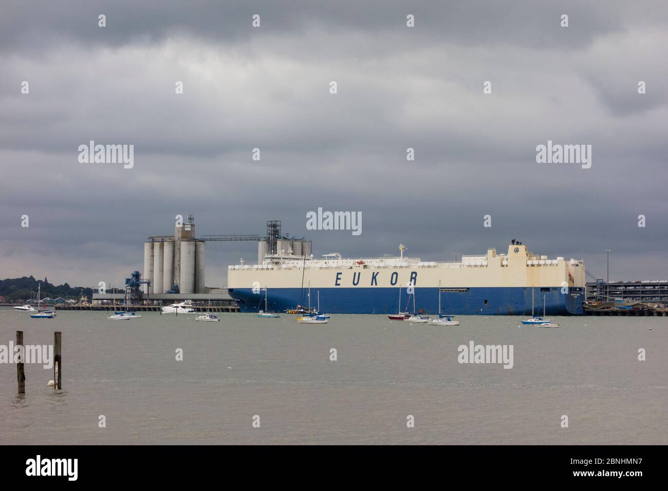 Eukor Shipping Company Vessel  on River Itchen, Southampton, Hampshire, UK Stock Photo