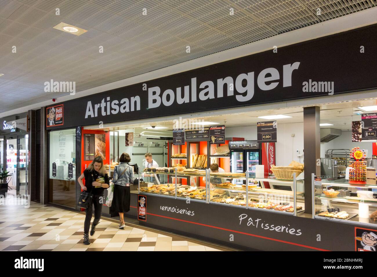 Artisan Boulanger in Les Eleis shopping mall, Cherbourg, Normandy, France Stock Photo