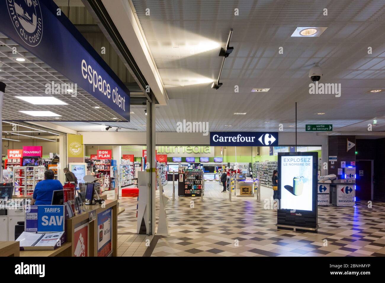 Carrefour Supermarket in Les Eleis shopping mall, Cherbourg, Normandy,  France Stock Photo - Alamy