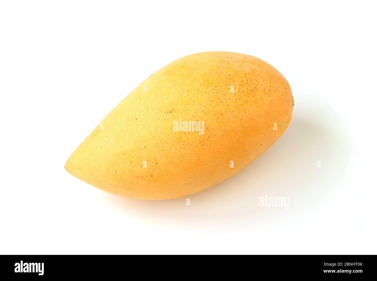 One Fresh Ripe Mango Isolated on White Background Stock Photo