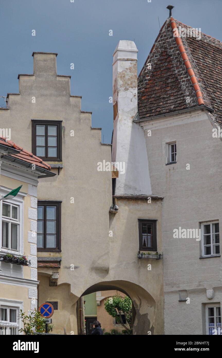 Historical Houses and Facades in Krems/Stein located at the river