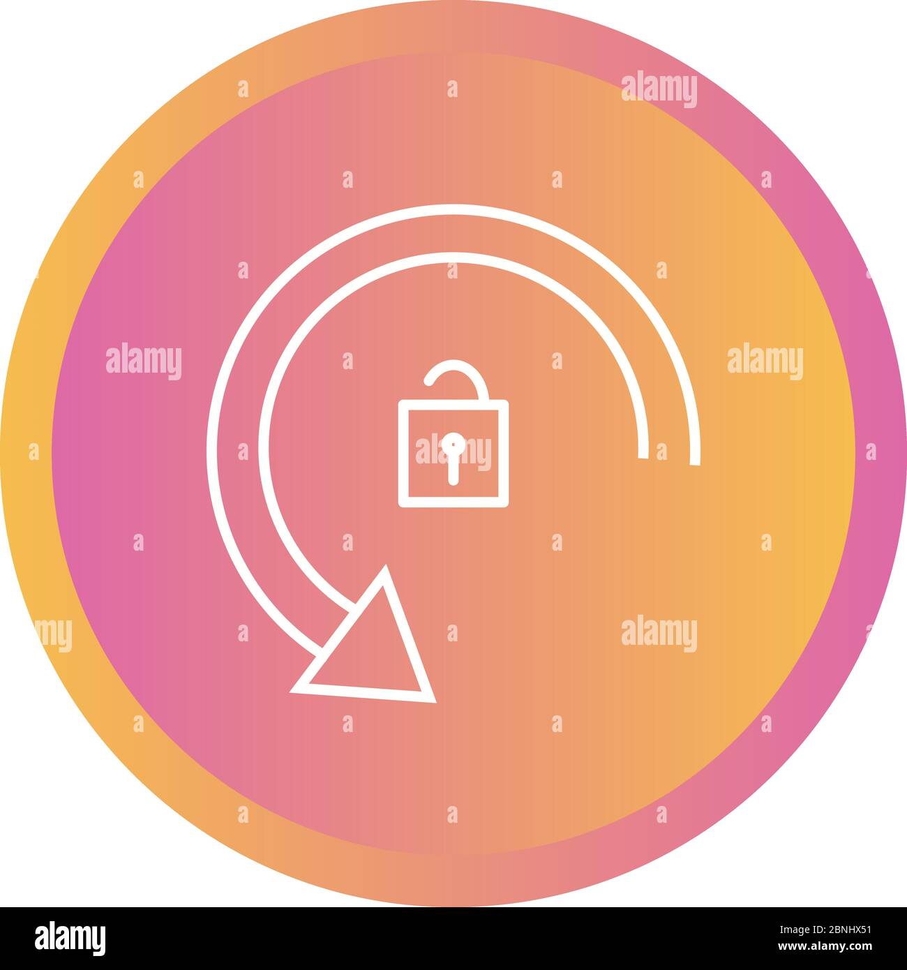 Beautiful Rotation Unlocked Line Vector Icon Stock Vector