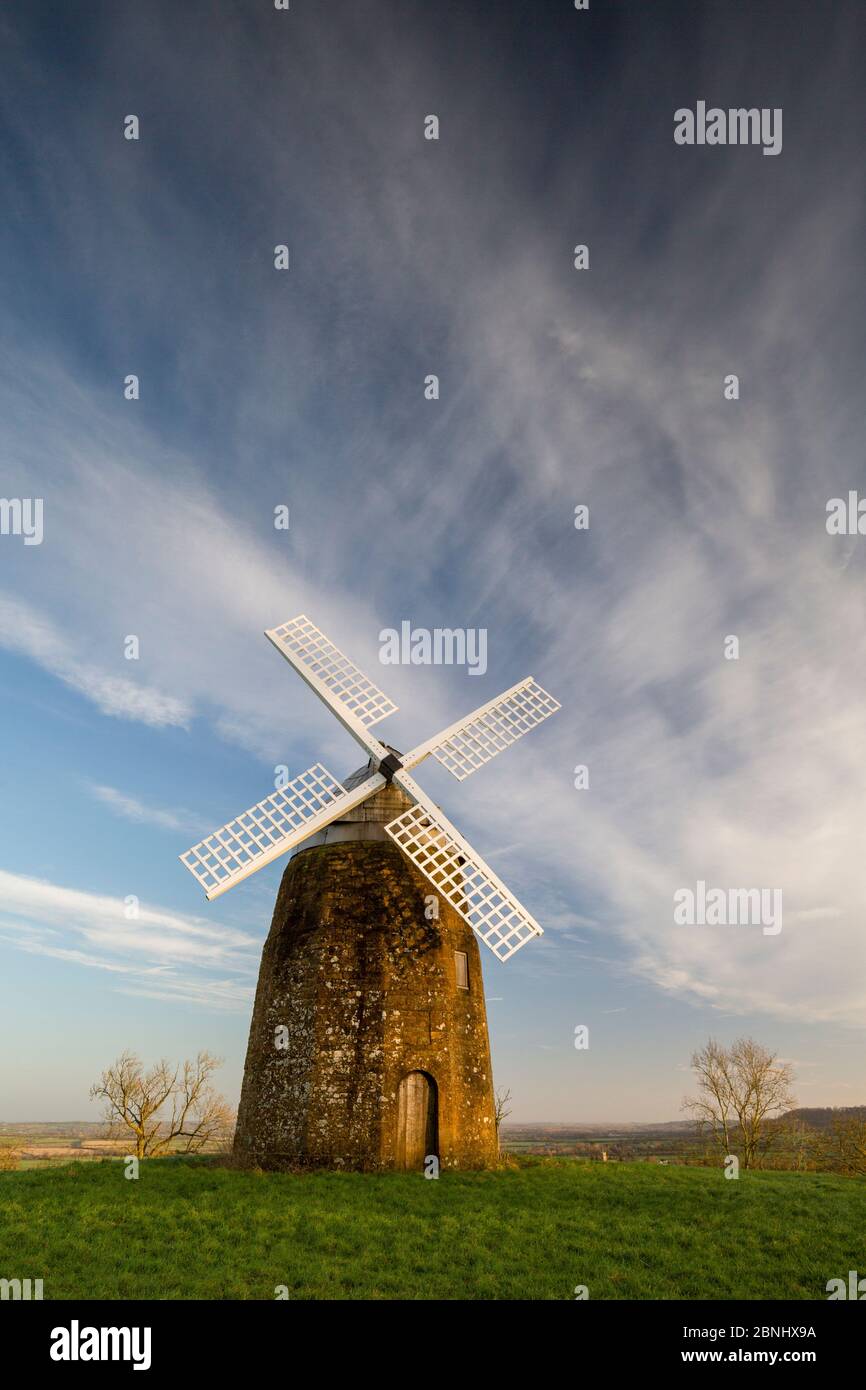Windmill at Tysoe, Cotswolds Area Of Natural Beauty, UK. January 2016. Stock Photo
