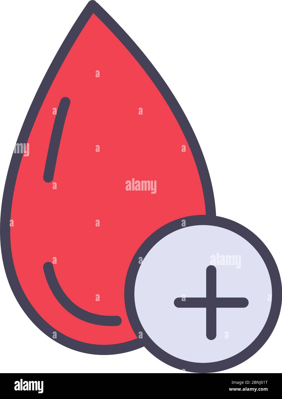 drop with plus symbol fill style icon design of Medical care health and ...
