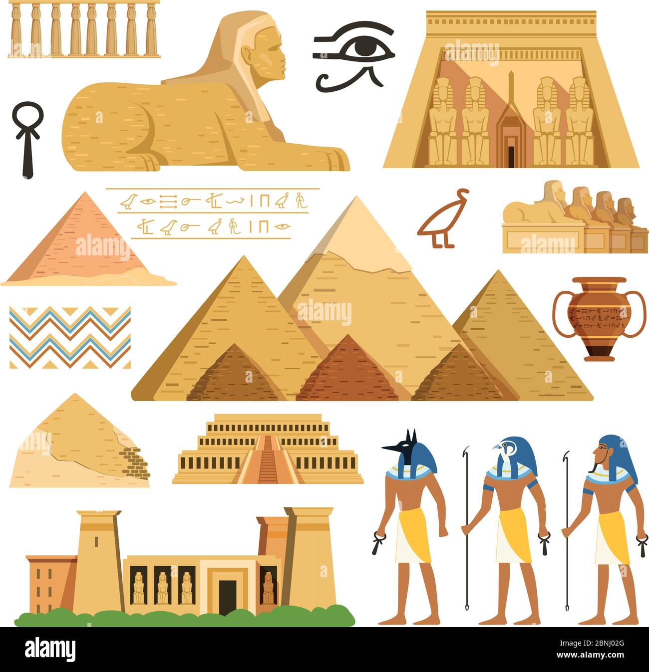 Pyramid of egypt. History landmarks. Cultural objects and symbols of egyptians Stock Vector