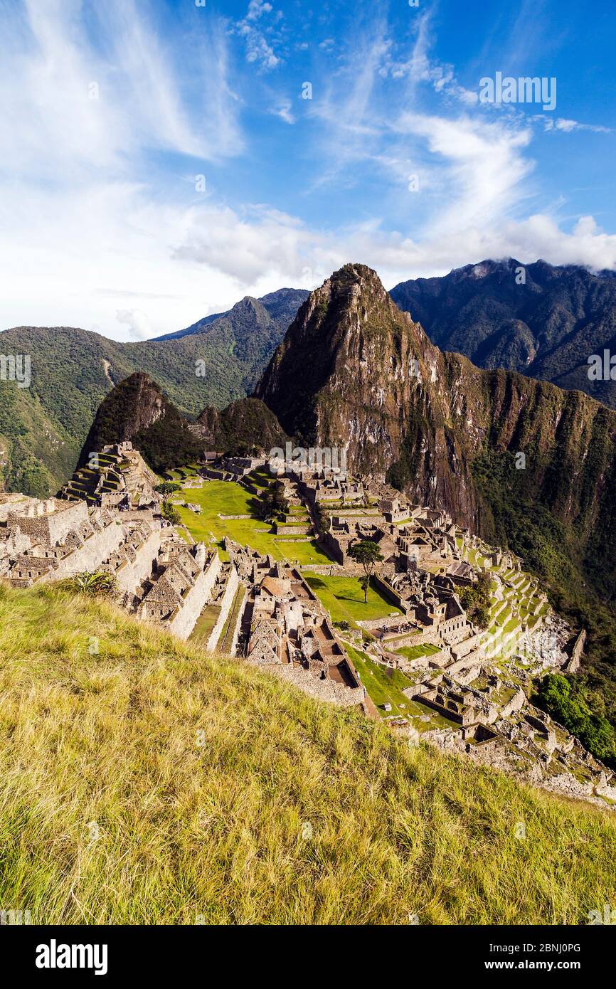 Morning at Machu Picchu, Cusco Region, Urubamba Province, Peru. December 2013. Stock Photo