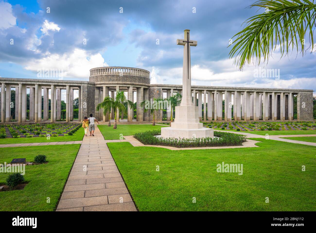 Taukkyan War Cemetery dedicated to allied losses during WWII near Yangon, Myanmar. Stock Photo