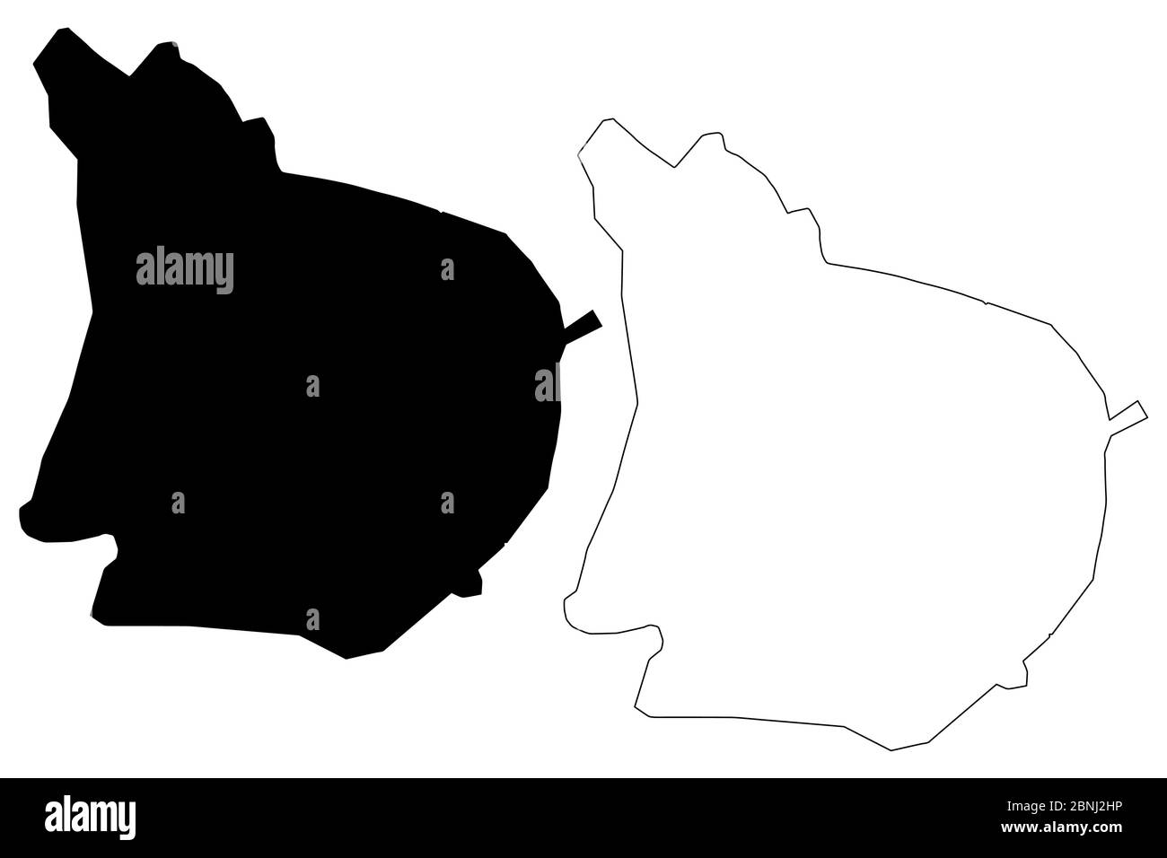 Vadodara City (Republic of India, Gujarat State) map vector