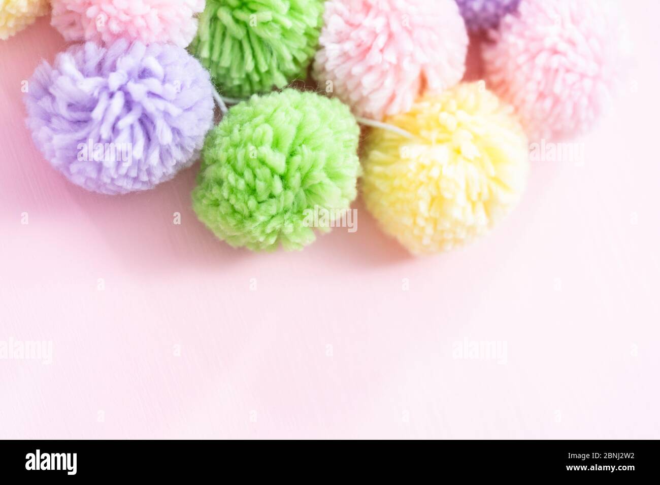 Pom Poms Blue, White, Pink and Red Highlights Stock Photo - Image of white,  pink: 197585694