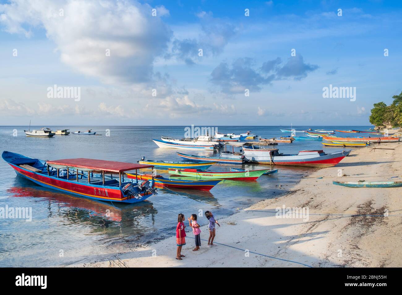 Local children on the village beach, Banda Besar (Great Banda), Maluku