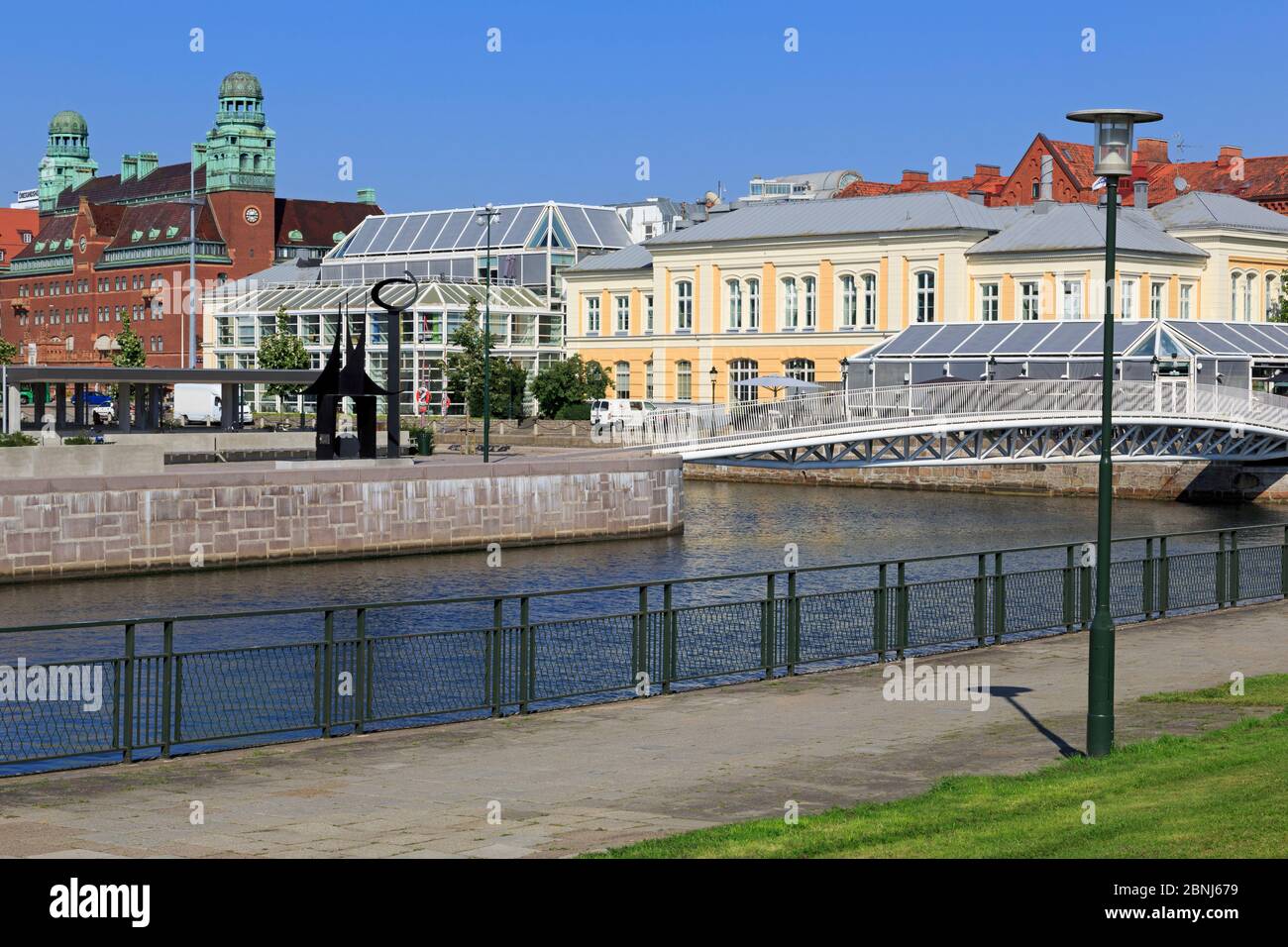 Bagers Plaza and canal, Malmo, Skane County, Sweden, Scandinavia, Europe Stock Photo