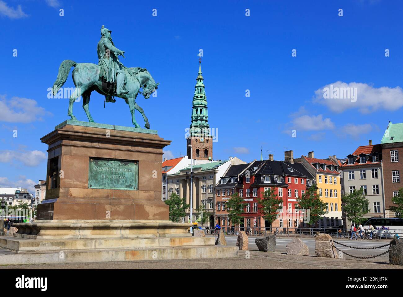 Frederik VII Statue, Christiansborg Palace, Copenhagen, Zealand, Denmark, Scandinavia, Europe Stock Photo