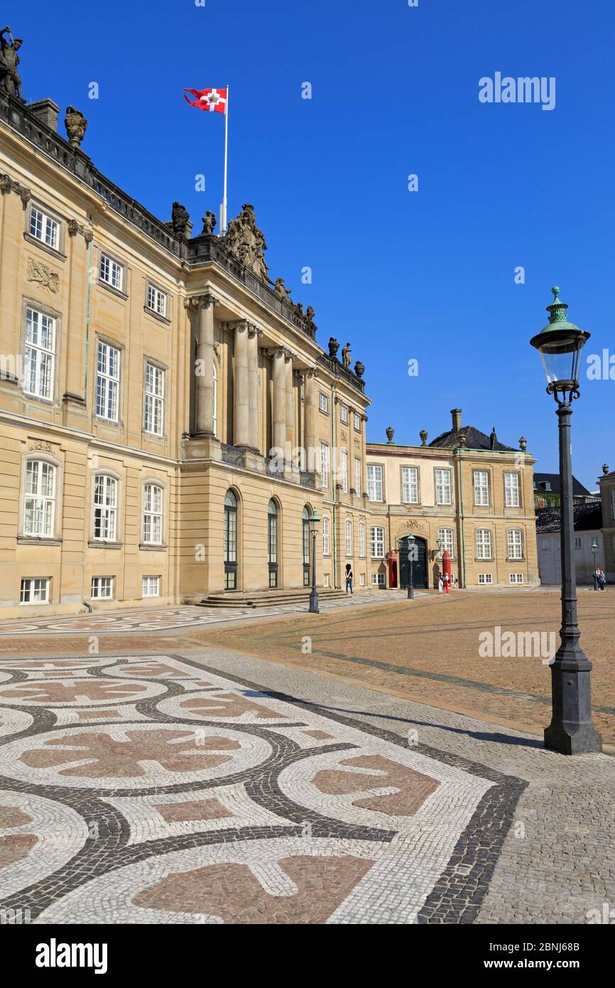 Amalienborg Palace, Copenhagen, Zealand, Denmark, Scandinavia, Europe Stock Photo