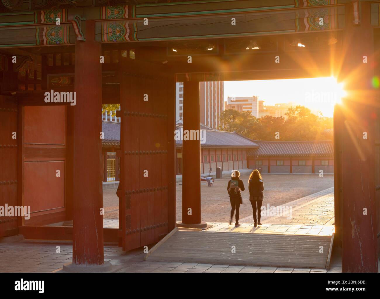 Gate in Changdeokgung Palace, UNESCO World Heritage Site, Seoul, South Korea, Asia Stock Photo