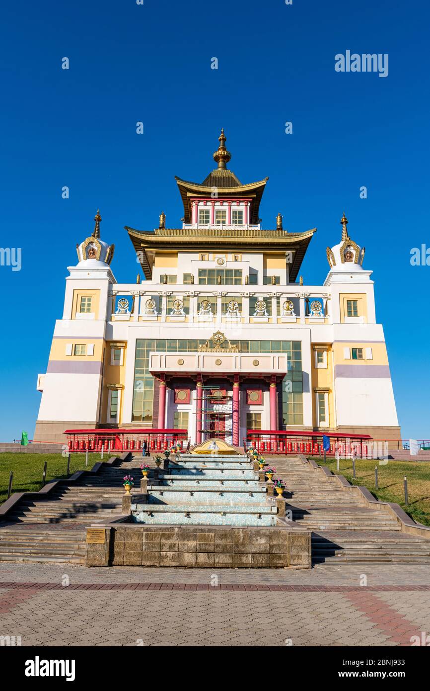 The Golden Abode of the Buddha Shakyamuni (Burkhan Bakshin Altan Sume), Elista, Republic of Kalmykia, Russia, Eurasia Stock Photo