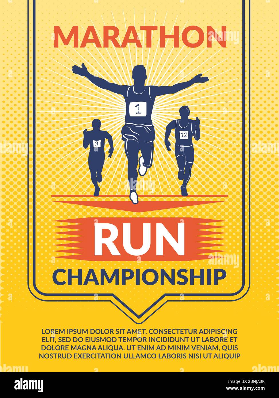 Vector poster for sport club. Marathon runners Stock Vector Image & Art -  Alamy