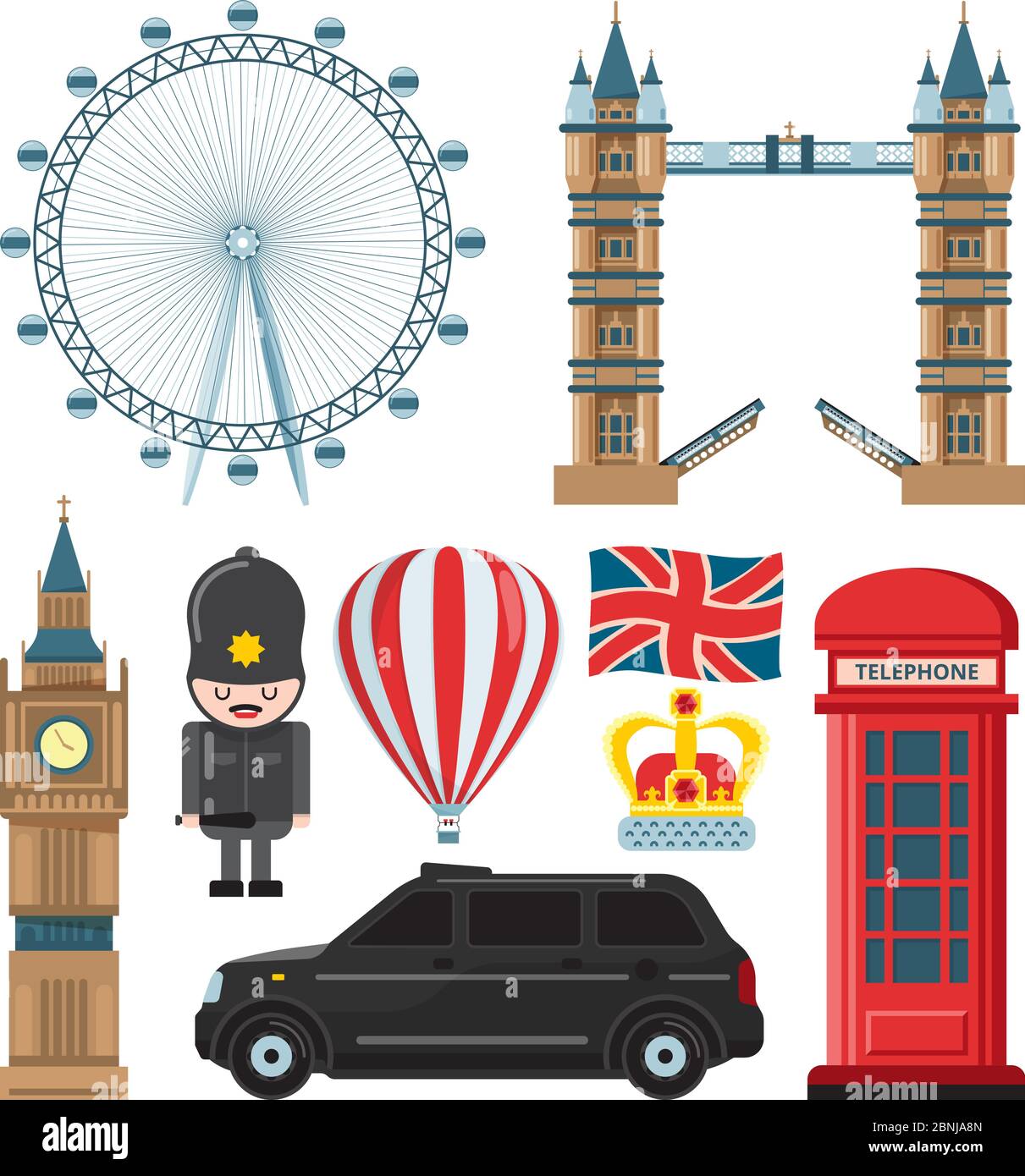 Vector collection set of london landmarks Stock Vector