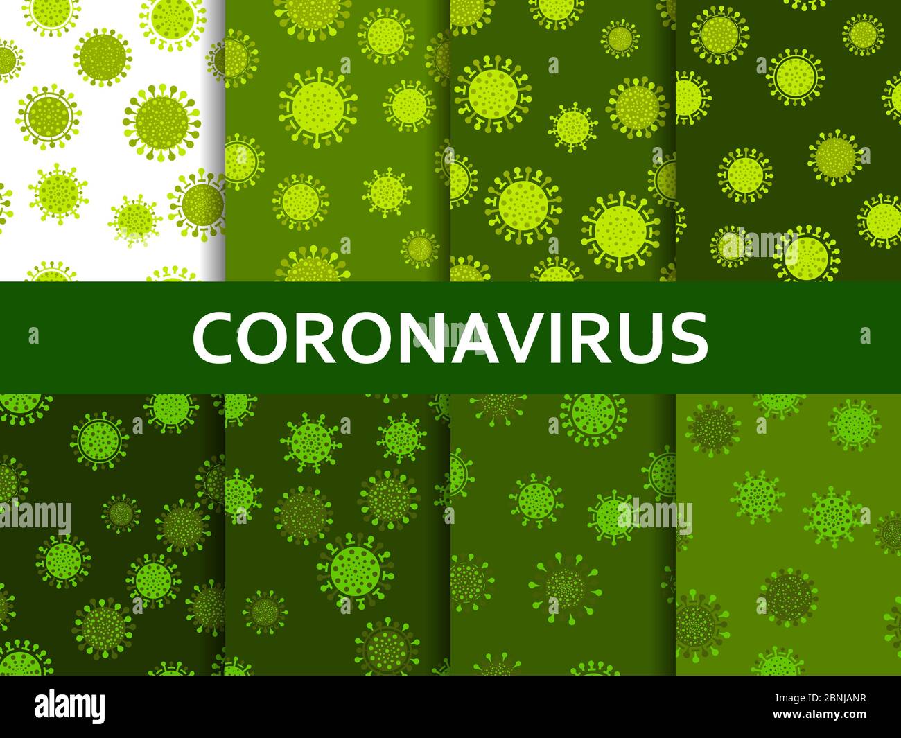 Virus cell set of seamless pattern. Coronavirus disease COVID-19 ...