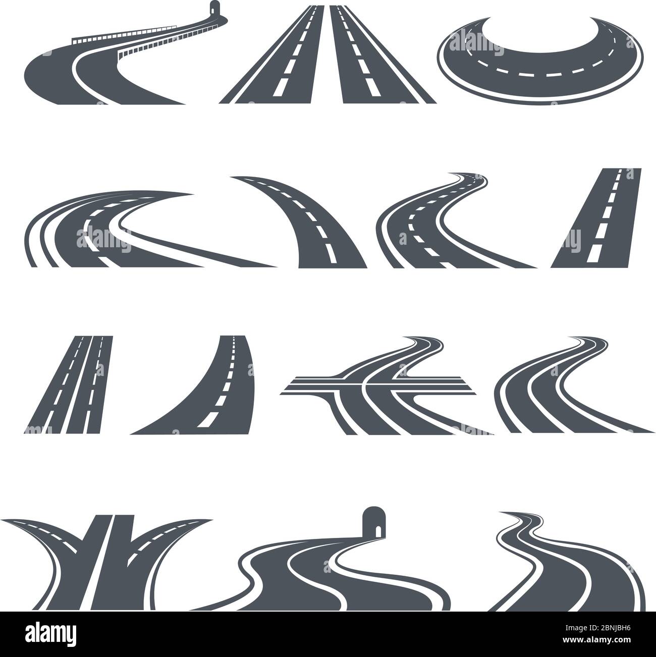 Stylized symbols of road and highway. Pictures for logo design Stock Vector  Image & Art - Alamy