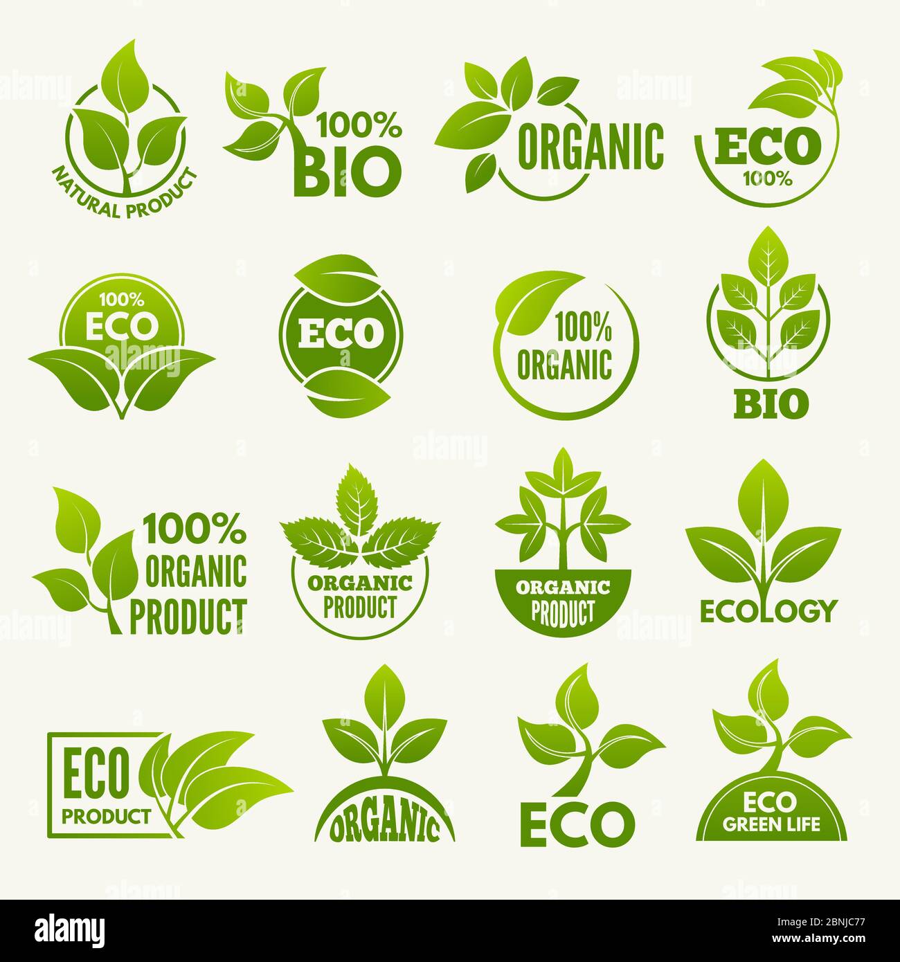 Logos of eco style. Business concepts to protect nature Stock Vector