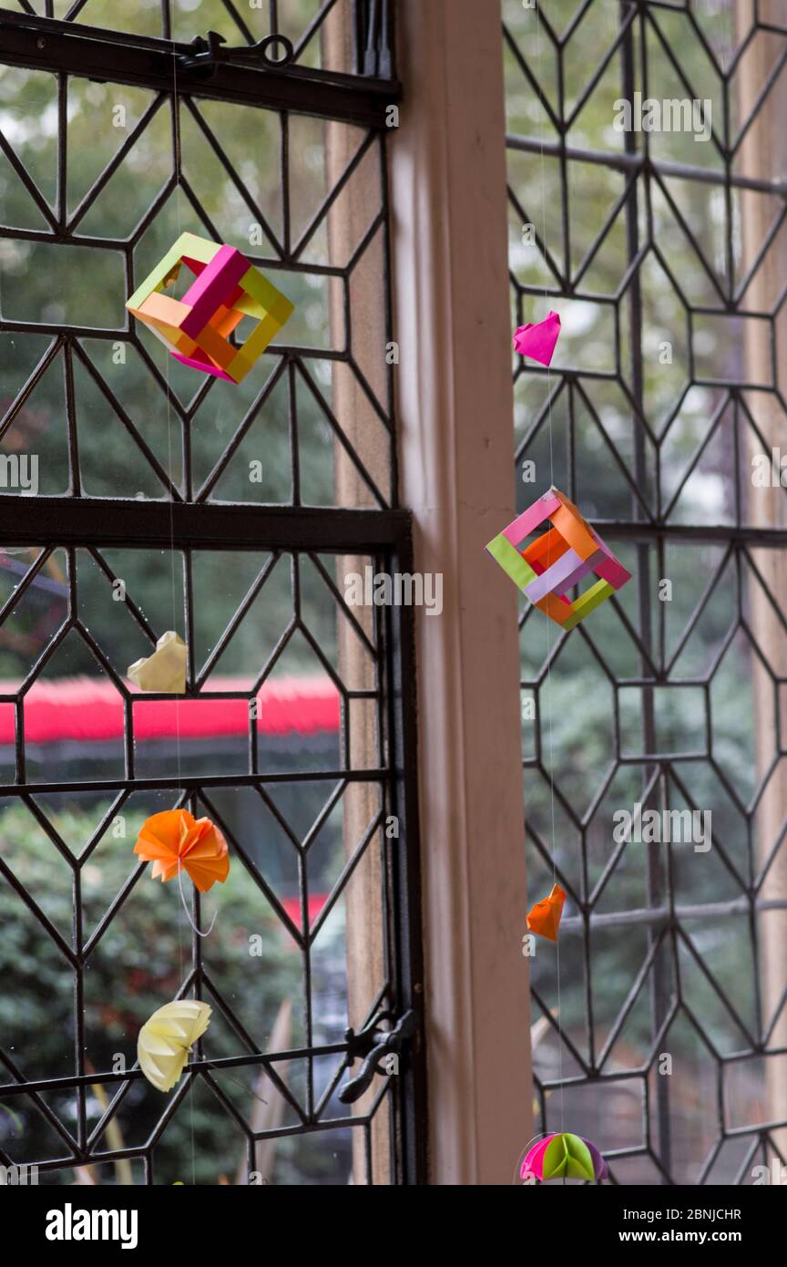 Creative activities for children involving cutting and folding colorful ...