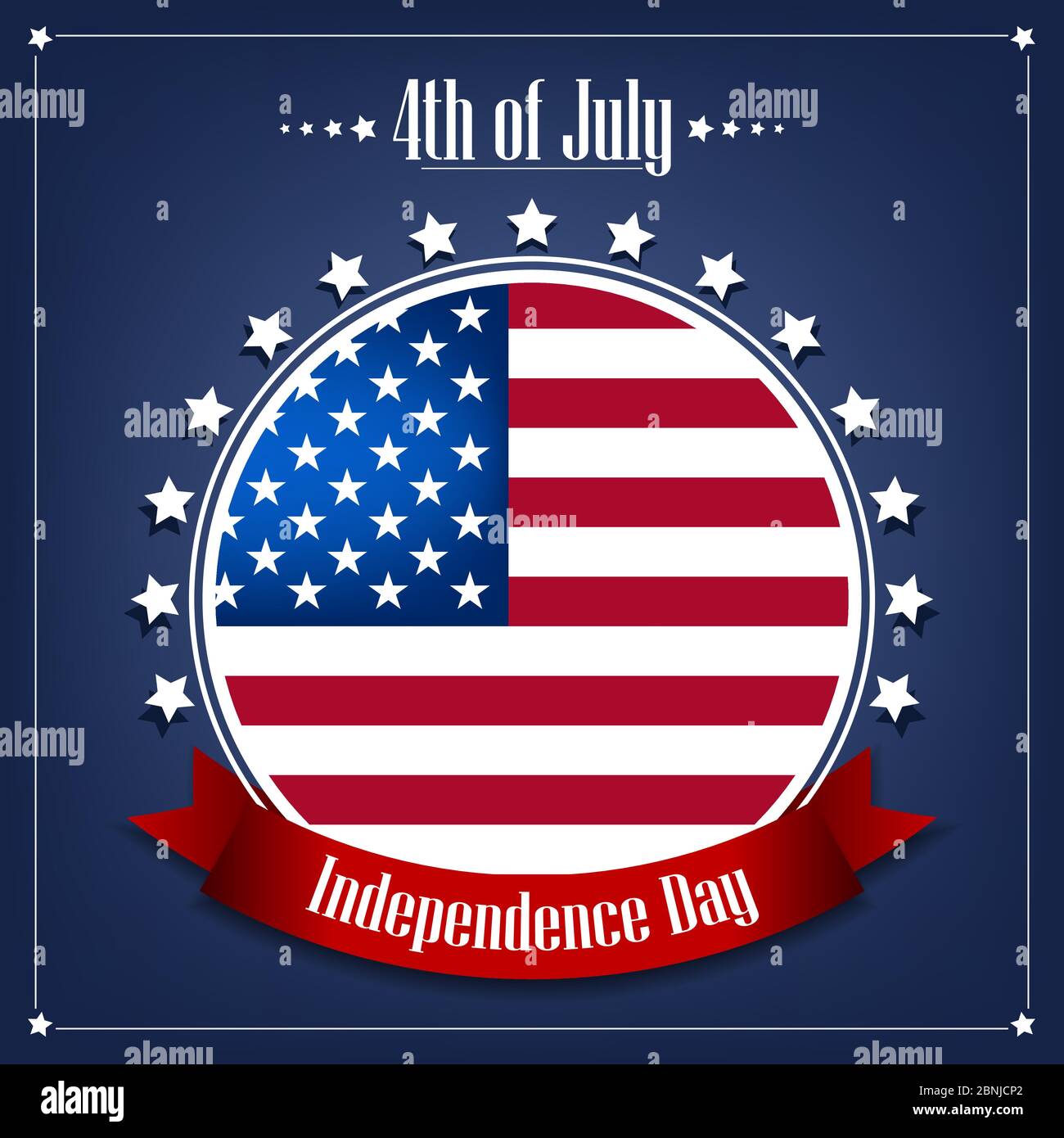 Greeting card Happy Independence Day 4th of July. Great holiday of the