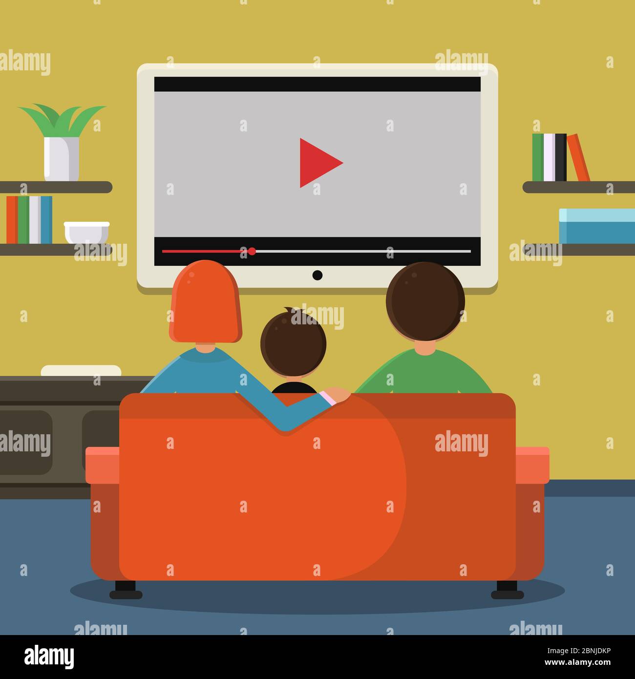 Family sitting on sofa and watching digital television on the big screen Stock Vector Image & Art - Alamy Family sitting on sofa and watching digital television on the big screen Stock Vector Image & Art - Alamy