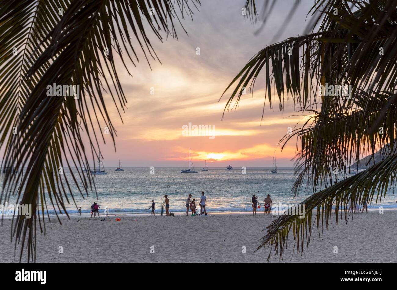 Hai Nan Beach at sunset, Phuket, Thailand, Southeast Asia, Asia Stock Photo