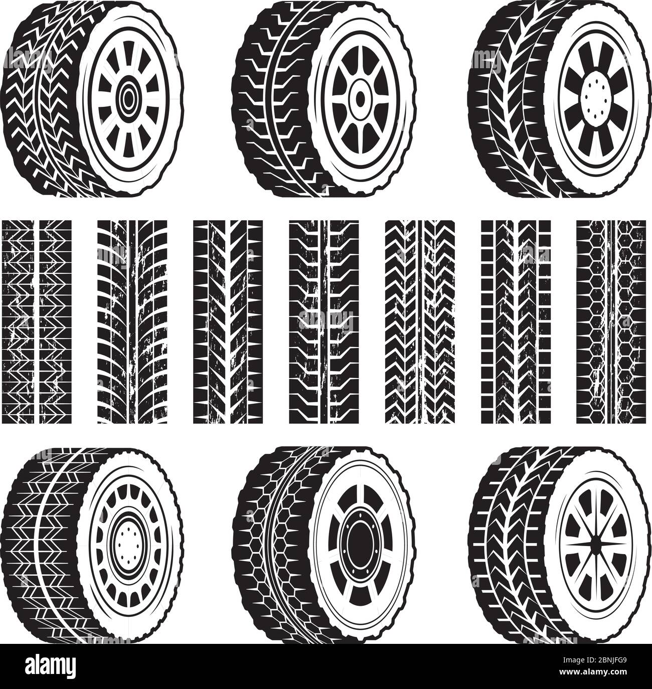 Racing wheels and their protector shapes Stock Vector