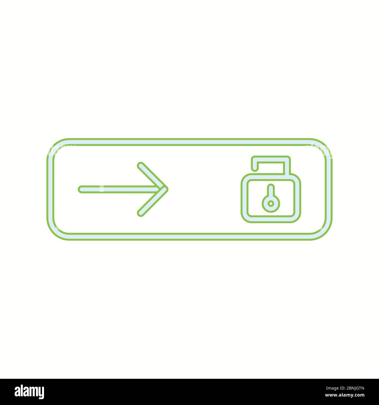 Beautiful Slide Unlocked Line Vector Icon Stock Vector