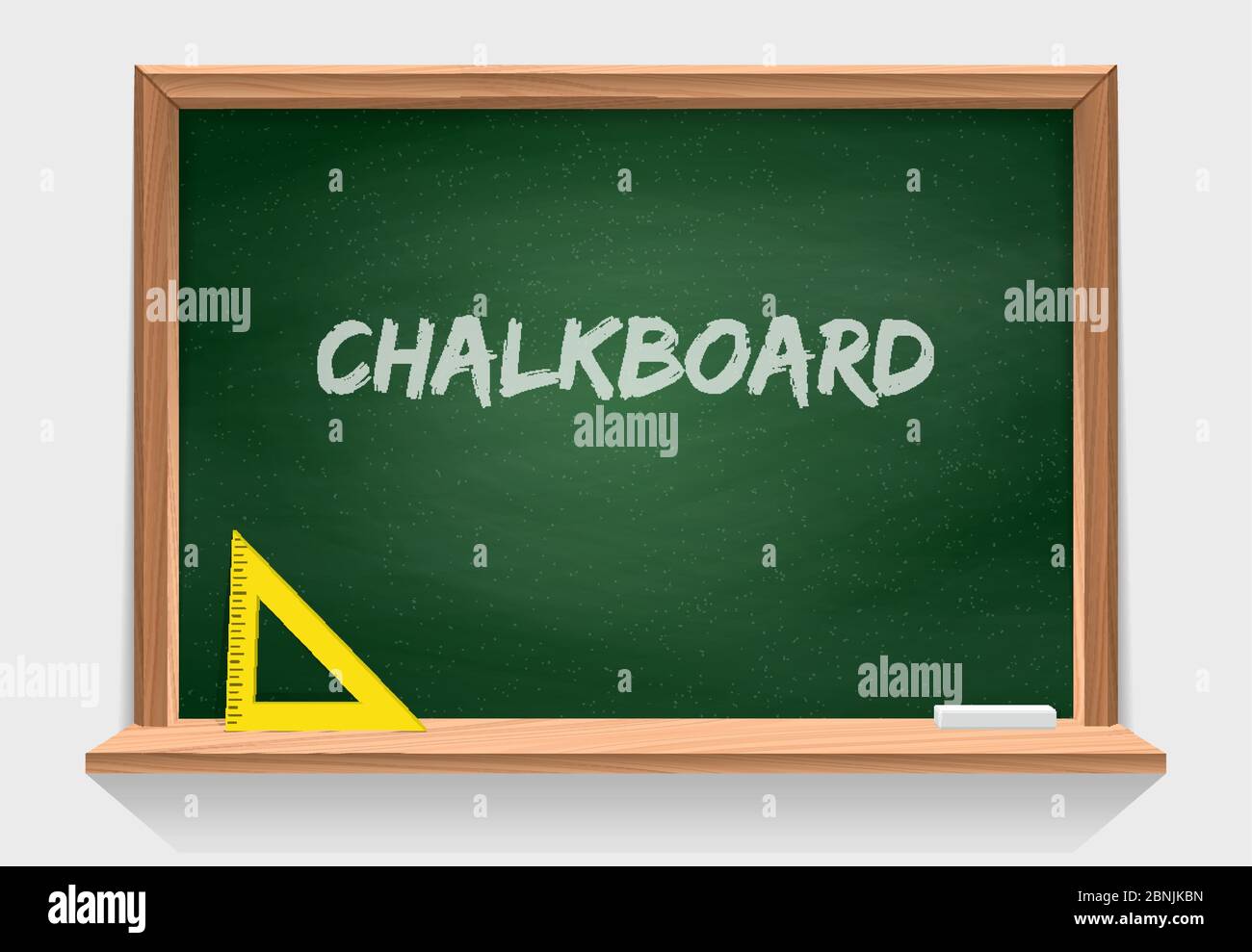 Wooden school chalkboard with green background texture. Classroom tools.  Vector isolate on white Stock Vector Image & Art - Alamy