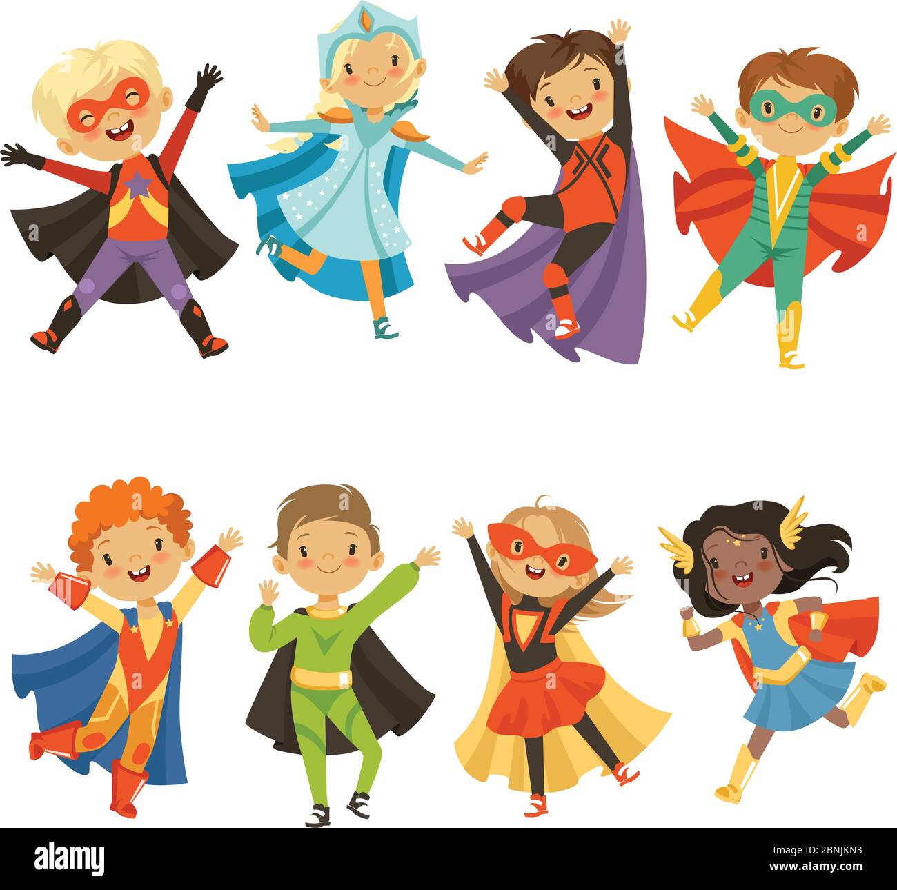 Kids in superhero costumes. Funny characters isolate on white background  Stock Vector Image & Art - Alamy