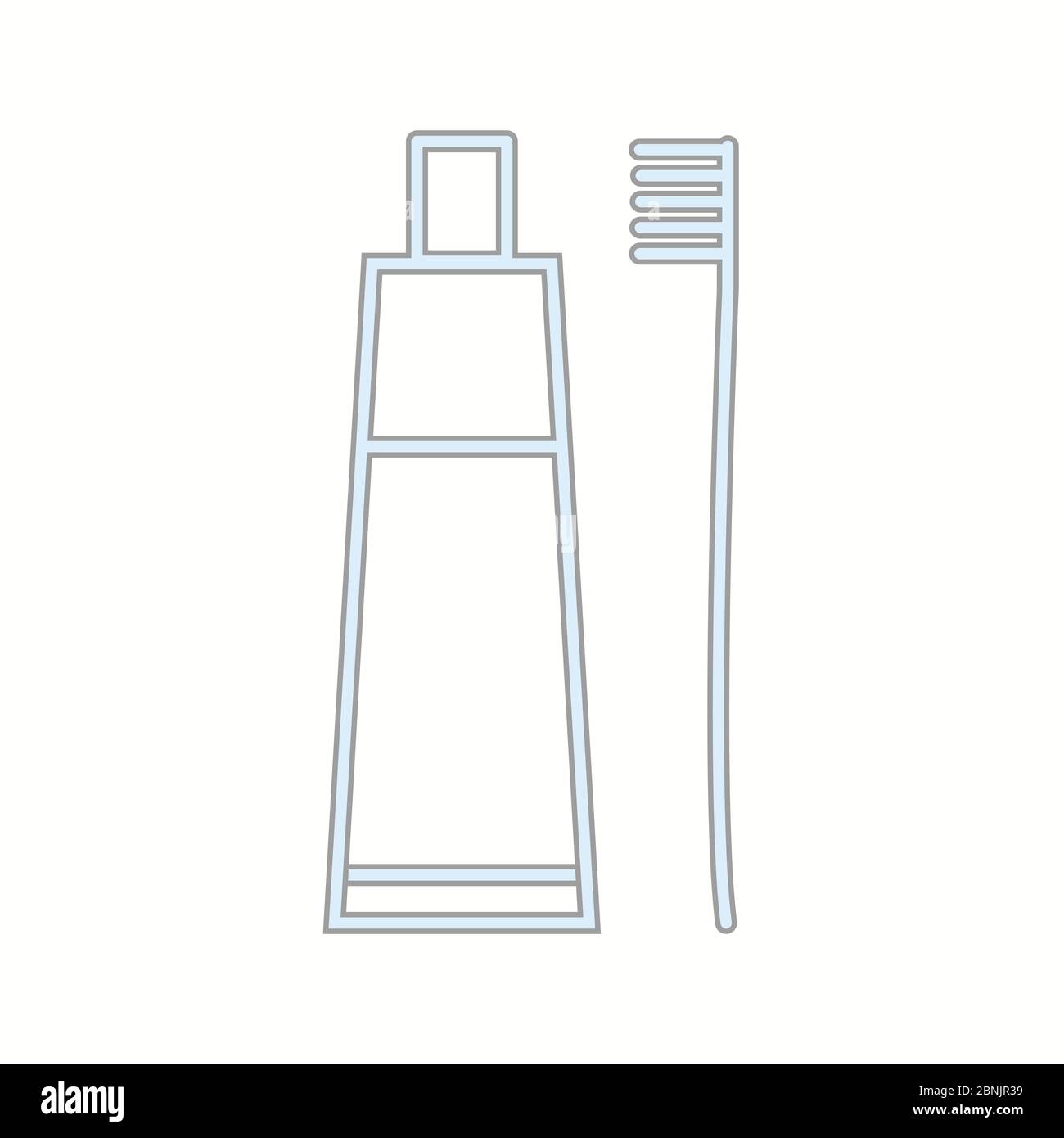 Beautiful Tooth paste And Brush Line Vector Icon Stock Vector Image ...