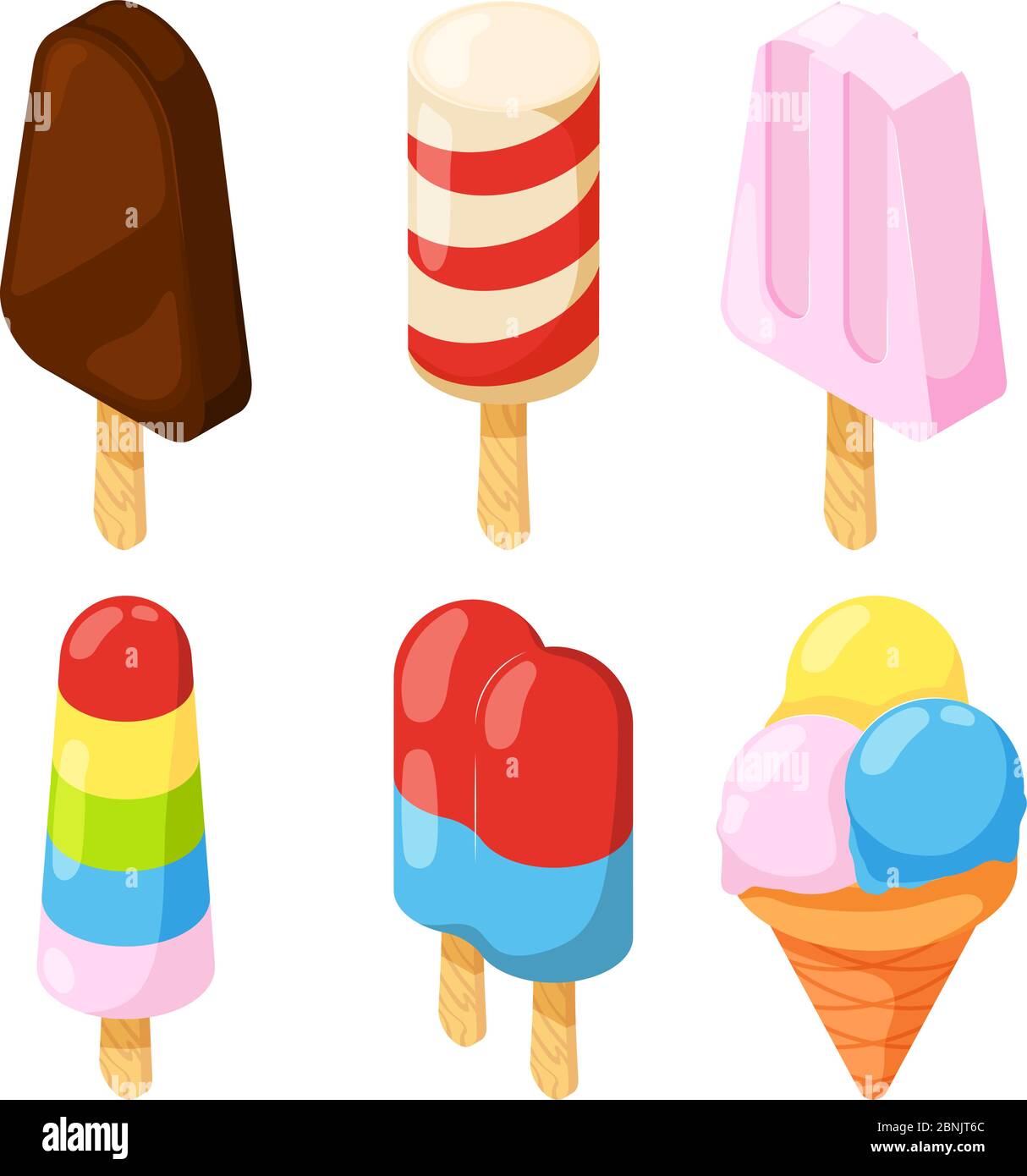3d icecream. Vector isometric pictures Stock Vector