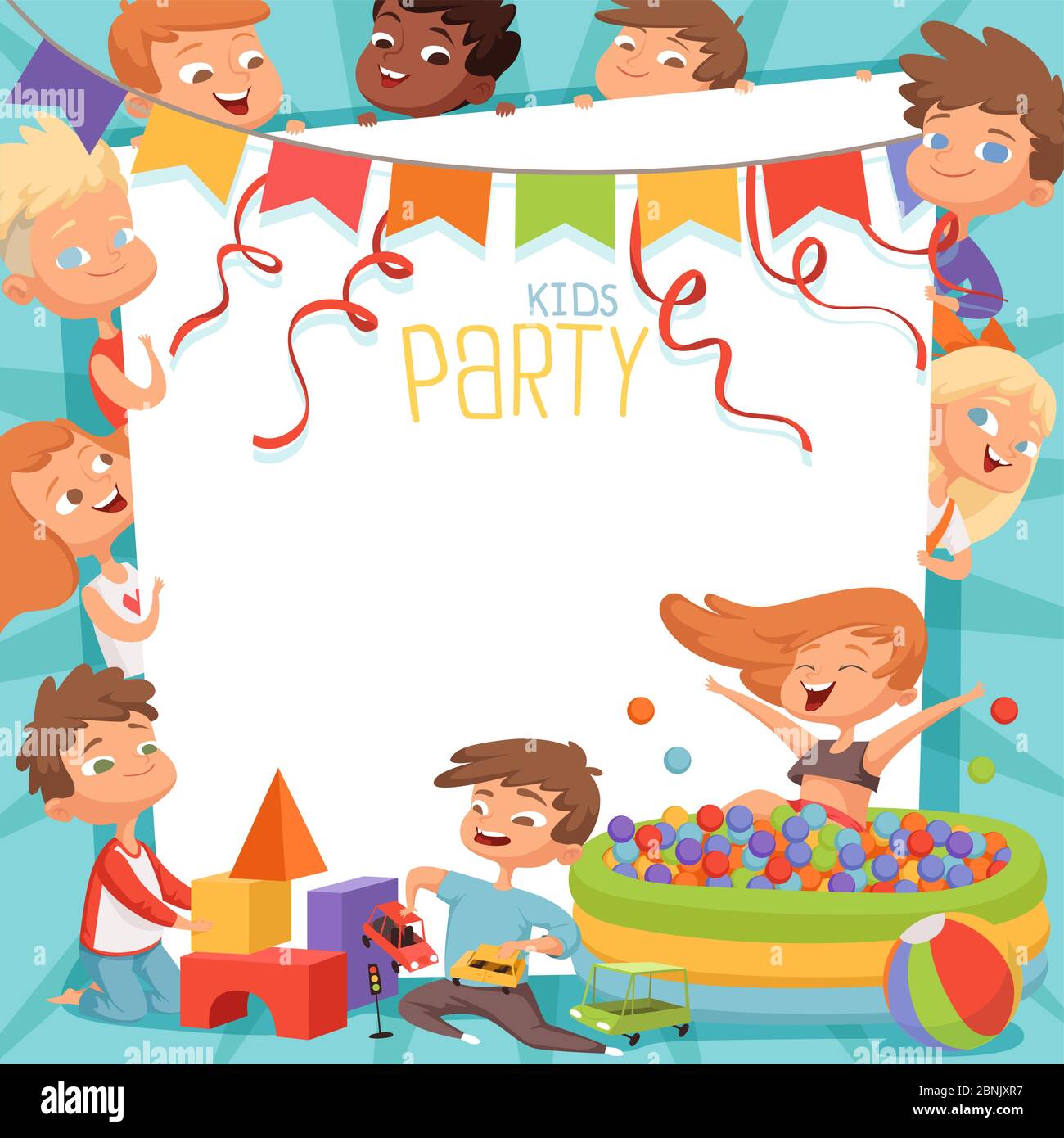 Design template of kids party invitation Stock Vector Image & Art - Alamy
