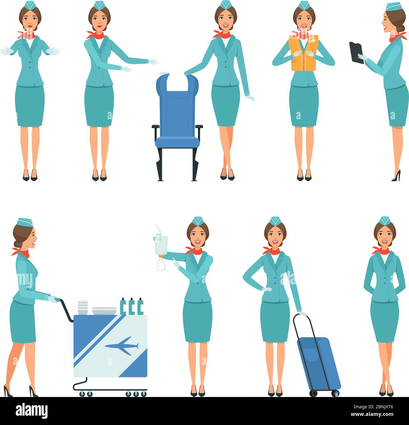 Cute stewardess cartoon hi-res stock photography and images - Alamy