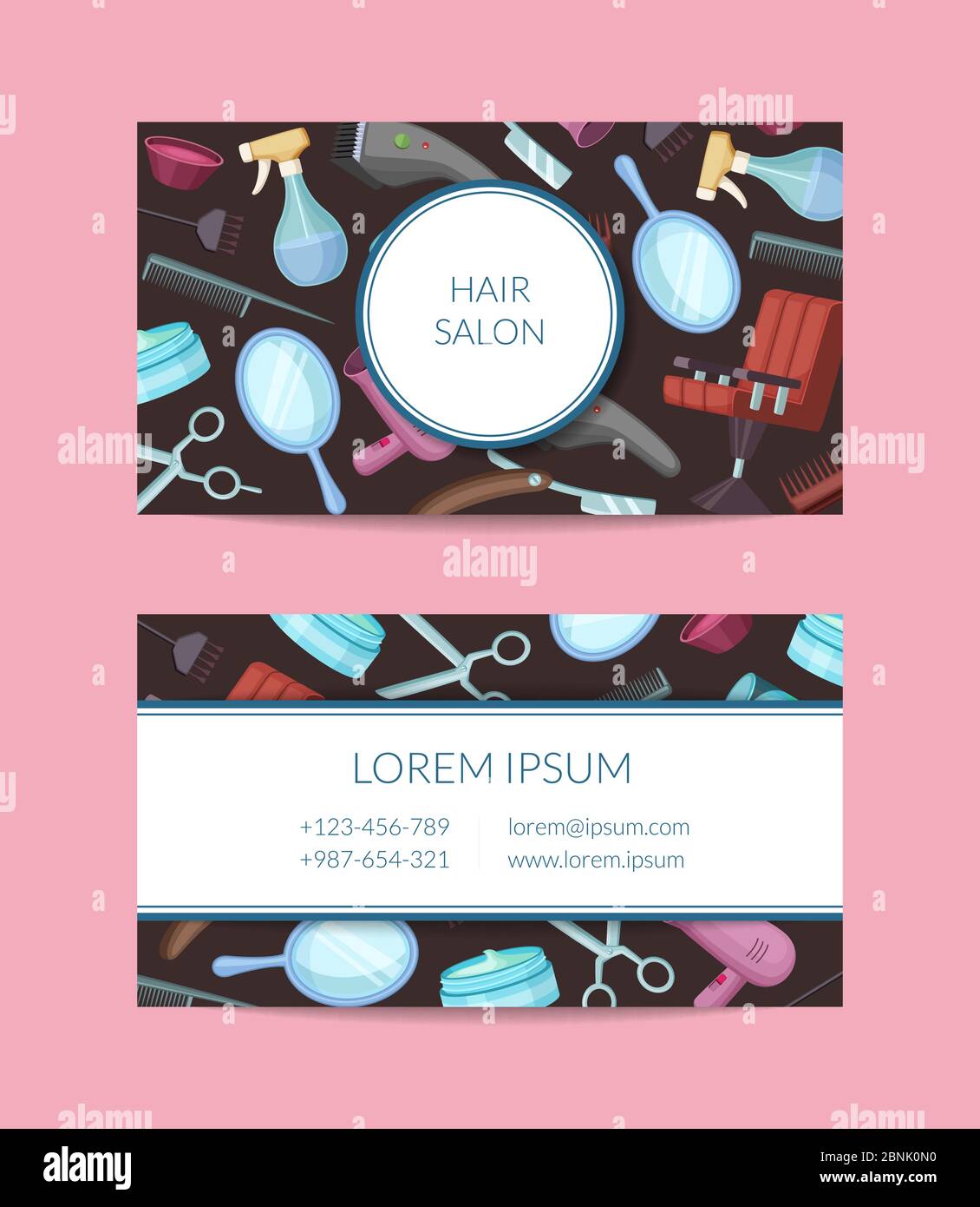 Vector business card template with hairdresser or barber Stock Vector ...