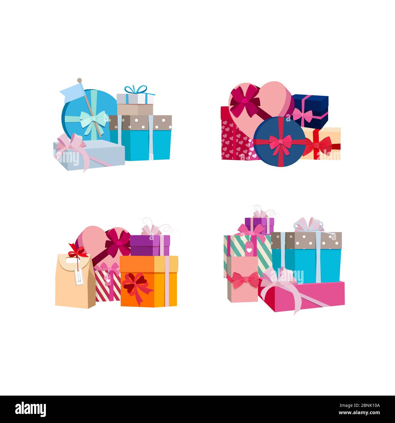 Vector piles of gift boxes and packages set Stock Vector Image & Art ...