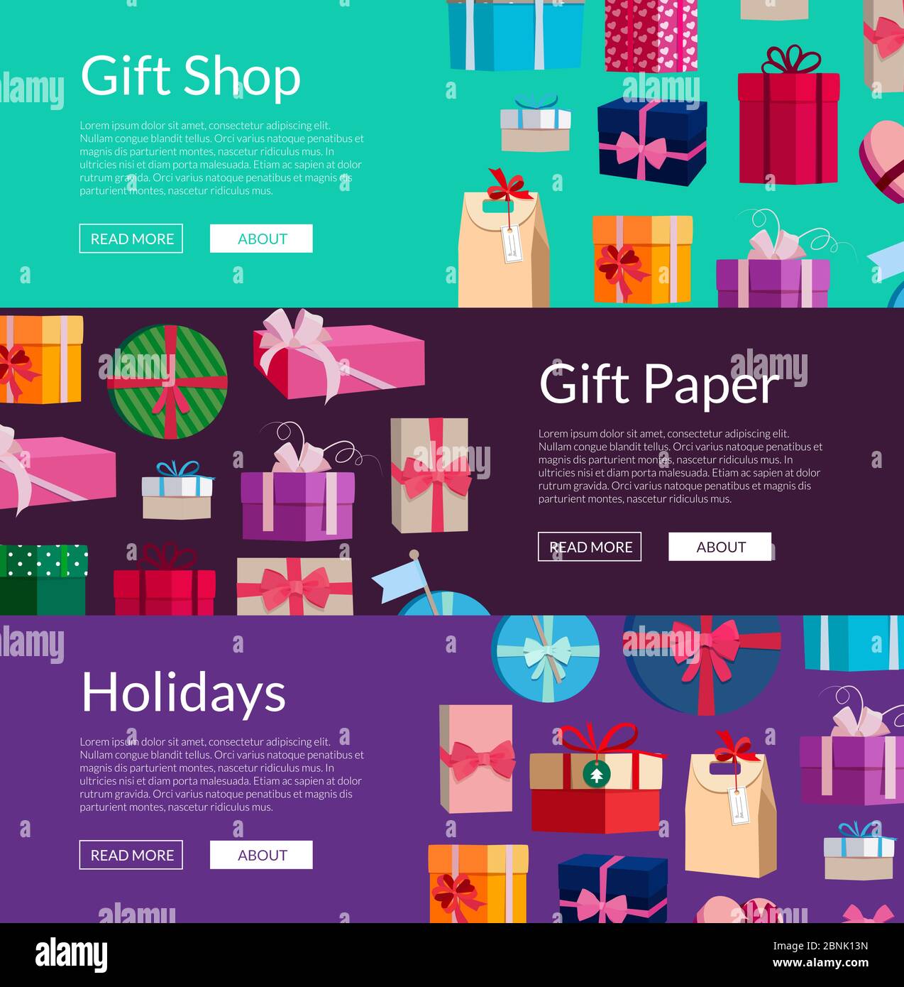 Vector lot of gift boxes or packages Stock Vector Image & Art - Alamy
