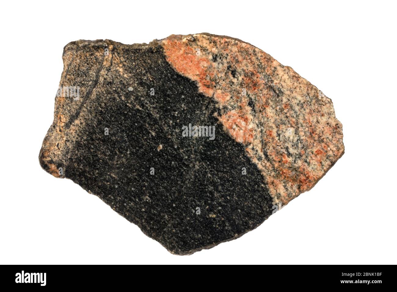 Acasta Gneiss, the oldest rock in the world,ia tonalite gneiss in the Slave Craton,  Northwest Territories, Canada. Stock Photo