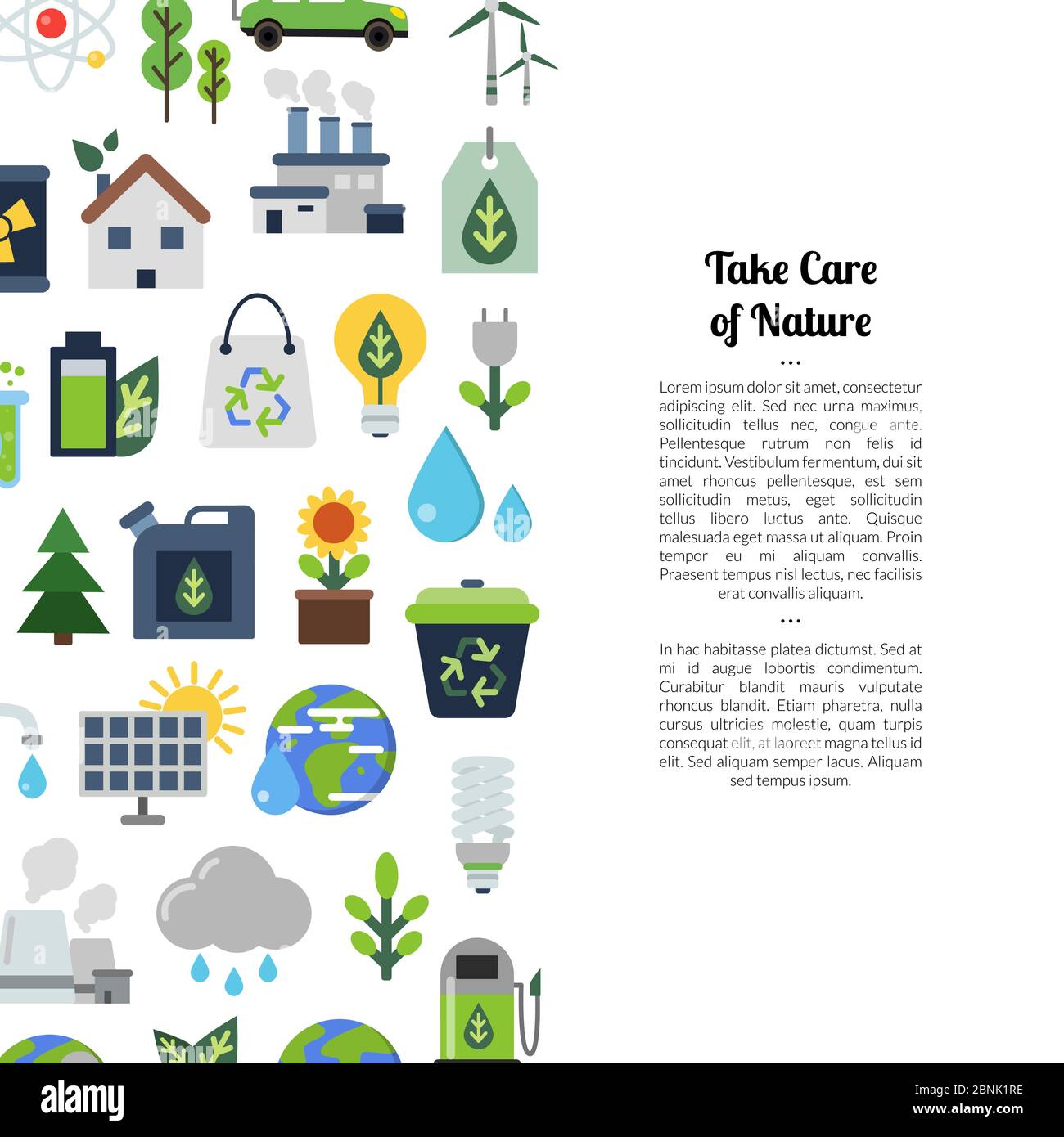 Vector background with ecology flat icons Stock Vector Image & Art - Alamy