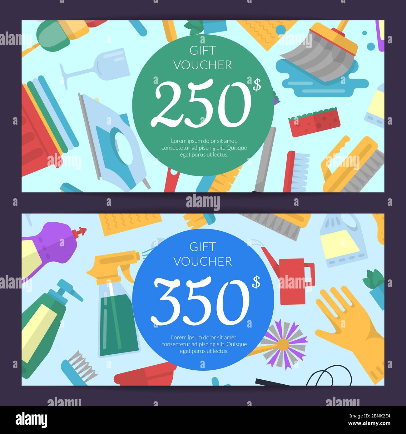 Vector cleaning icons discount banners. Cleanliness and tidiness Stock ...