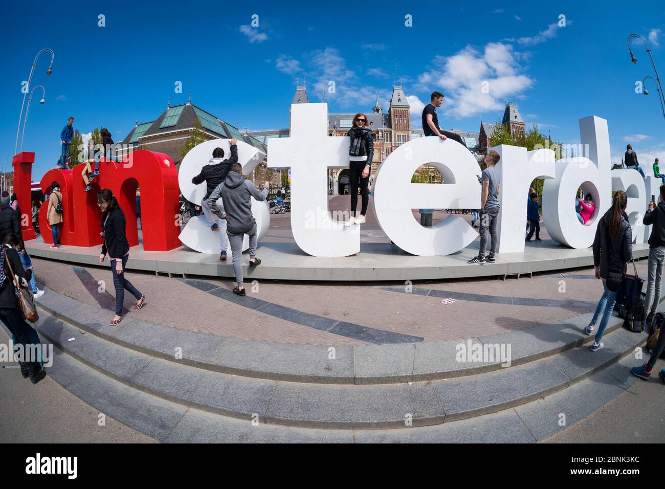 Blue skyAmsterdam, Netherlands April 2017 The I Love Amsterdam sign located near the famous Blue skyAmsterdam, Netherlands April 2017 The I Love Amsterdam sign located near the famous