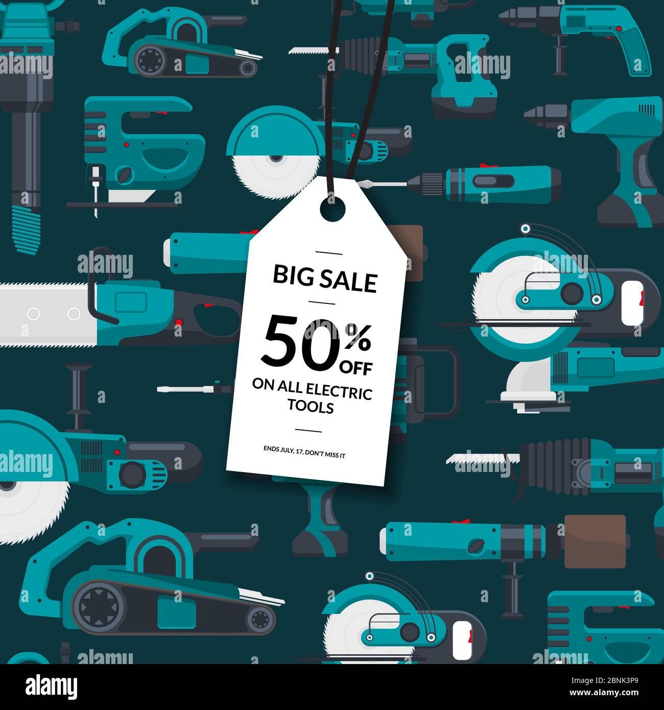 Vector sale background electric construction tools Stock Vector Image ...